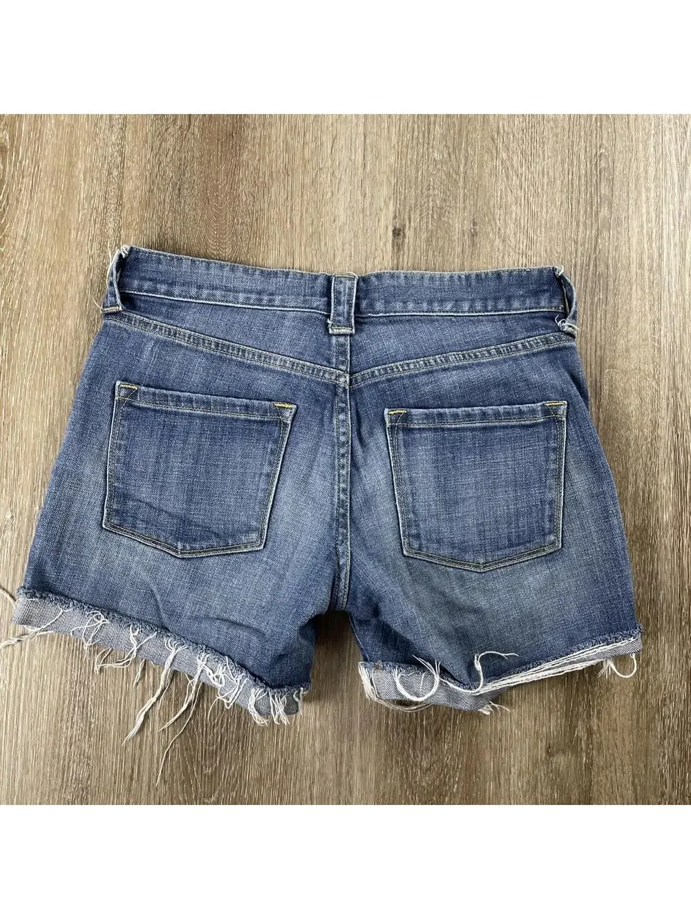 J.CREW Denim Shorts Women's 0 Blue Cutoff Raw Hem Stretch Jean Style 34619 SP14